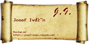 Josef Iván névjegykártya